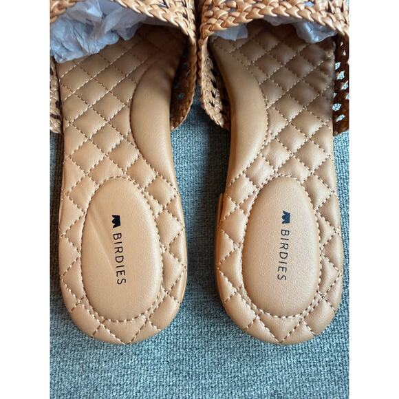 Birdies Dove Woven Toffee Brown Vegan Faux Leather Pointed Toe Slide Mules 10.5 - Picture 5 of 10